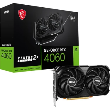 MSI VGA GEFORCE RTX 4060 VENTUS 2X BLACK 8G OC RTX4060 8GB GDDR6 128B DX12 PCIE 4.0 X8 (3XDP