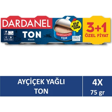 Dardanel Ayçiçek Yağlı Ton Balığı 4x75