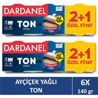 Dardanel Ayçiçek Yağlı Ton Balığı 3x140 gr x 2