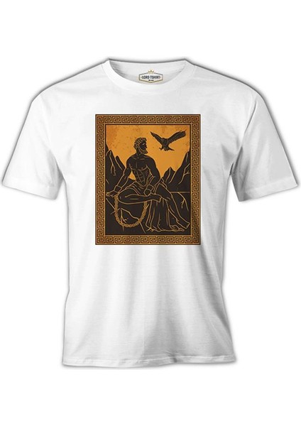 Prometheus And The Eagle From Greek Mythology Beyaz Erkek Tshirt