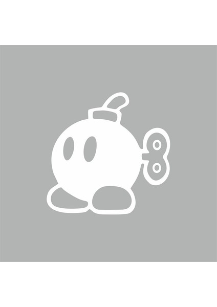 Ayaklı Bomba Sticker Beyaz 16X16 cm
