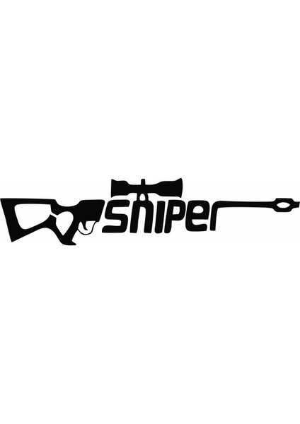 Sniper Sticker Siyah 25X10 cm