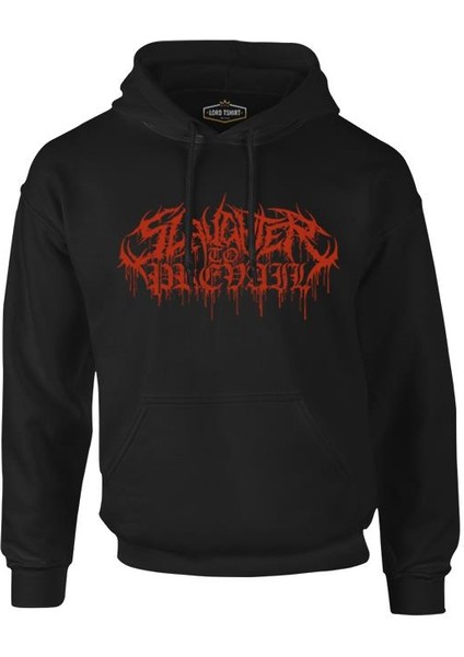 Slaughter To Prevail Logo Siyah Erkek Fermuarsız Kapşonlu