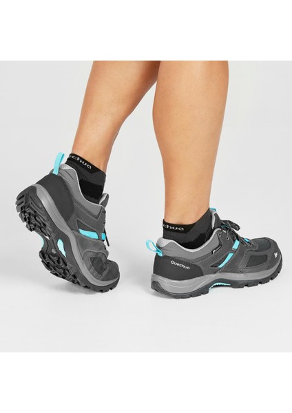Quechua Kadın Su Geçirmez Outdoor Ayakkabı - Gri / Mavi - MH100 indirimleri