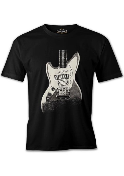 Nirvana - Vintage Guitar Siyah Erkek Tshirt