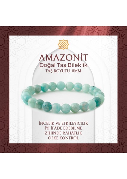 Amazonit 8mm Doğal Taş Bileklik