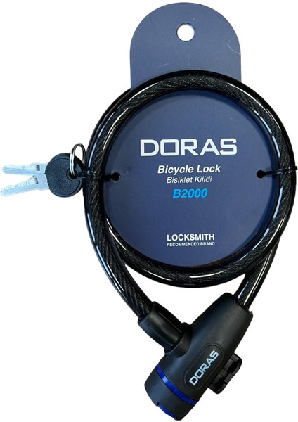 Doras Anahtarlı Bisiklet Kilidi 80X12 SIYAH-B2000