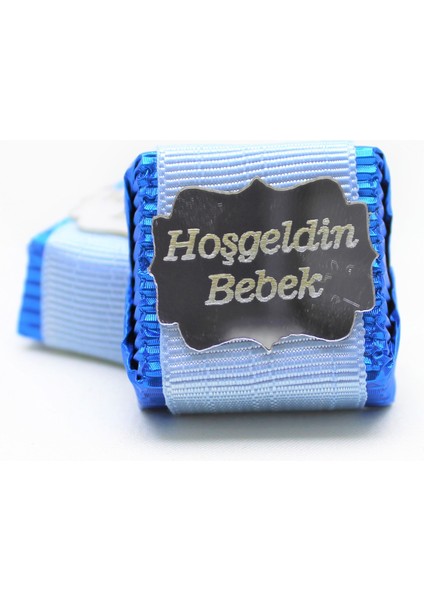 Bebek Çikolatası 48 Adet Hoşgeldin Erkek Bebek Katkısız ve Doğal Sütlü Bitter Çikolata