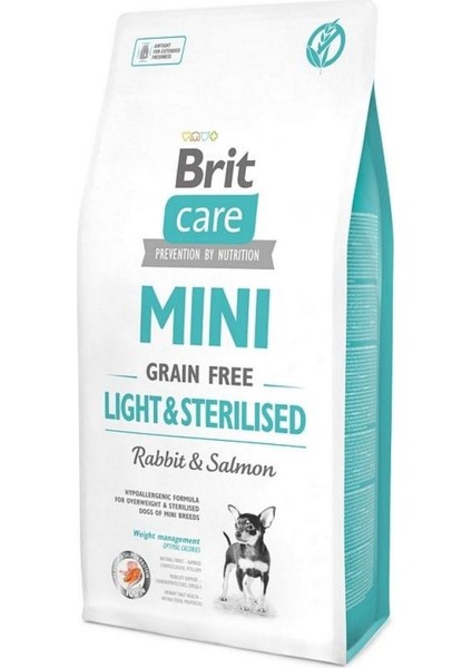 Mini Light Tavşanlı ve Somonlu Tahılsız Kısırlaştırılmış Köpek Maması 2 kg