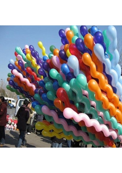 Spiral Burgu Balon Çok Renkli 100 cm Parti Doğum Günü Parti Dekorasyon Twisted Balloon 20 Ad