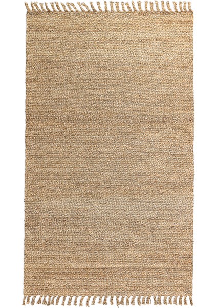 Soho Alaçatı 8 Düz Natural Jüt Desen Otantik Motif Kara Tezgah Halı Çift Taraflı Kilim