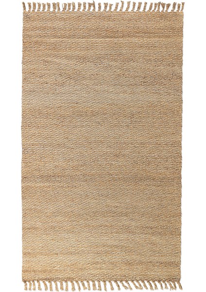 Soho Alaçatı 8 Düz Natural Jüt Desen Otantik Motif Kara Tezgah Halı Çift Taraflı Kilim