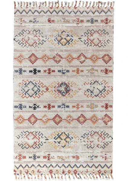 Soho Halı Soho Alaçatı 7 Bej Mistik Desenli Otantik Motif Kara Tezgah Halı Çift Taraflı Kilim