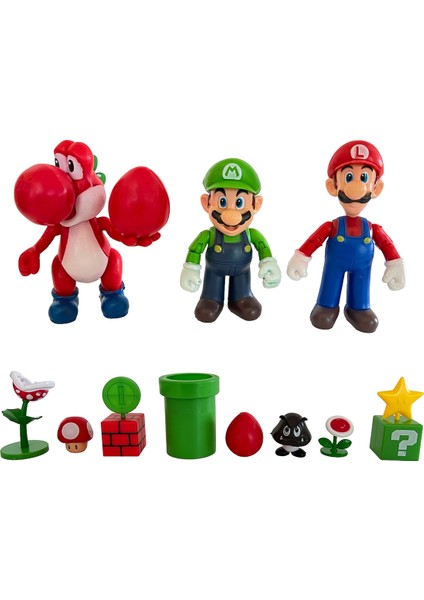 Süper Mario Dinazor Oyuncak Maryo Karakterleri Büyük Boy 12 cm