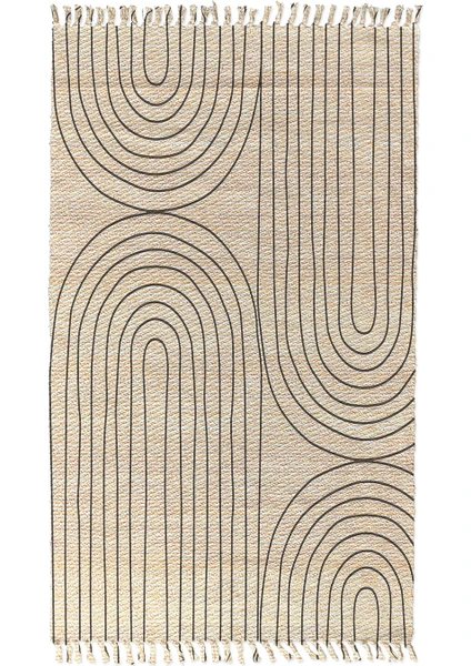 Soho Halı Soho Alaçatı 12 Siyah Minimal Çizgi Desenli Otantik Motif Kara Tezgah Halı Çift Taraflı Kilim