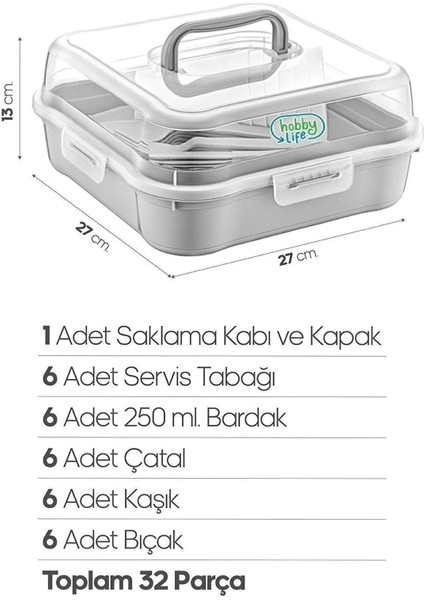 Hobby Life 32 Parça 6 Kişilik Çantalı Magic Piknik Seti Bjpks1 fiyatları