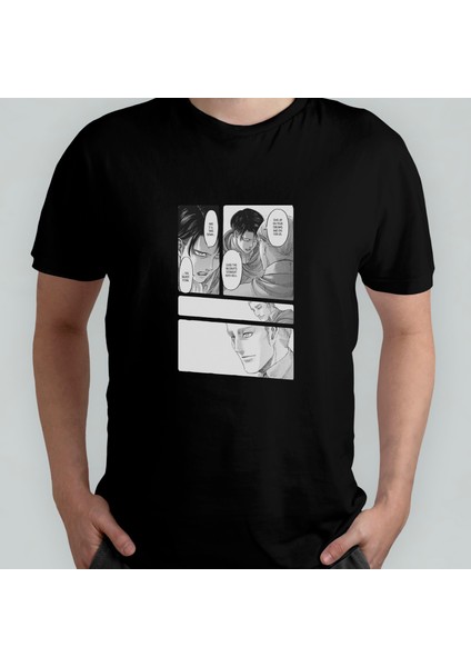 Attack On Titan Manga %100 Pamuklu Bisiklet Yaka T-Shirt Model - 1
