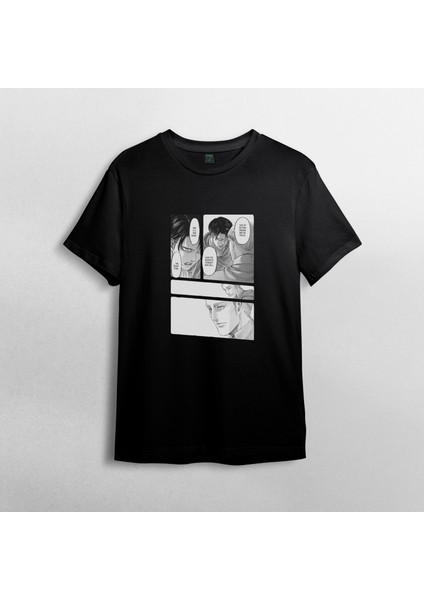 Attack On Titan Manga %100 Pamuklu Bisiklet Yaka T-Shirt Model - 1