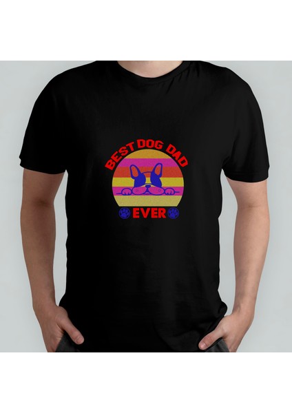 Best Dog Dad Ever Köpek Babası %100 Pamuklu Bisiklet Yaka T-Shirt Model - 1