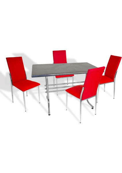Japon Werzalit - Gözde Mutfak Masa Takımı - (Palazzo - Kırmızı)