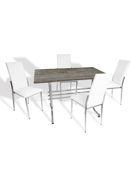 Japon Werzalit - Gözde Mutfak Masa Takımı - (Old Pine - Beyaz)