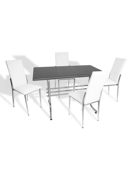Japon Werzalit - Gözde Mutfak Masa Takımı - (Siyah - Beyaz)