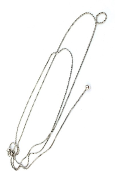 Italyan 925AYAR Gümüş Ayarlanabilir Burgu Uzun Zincir