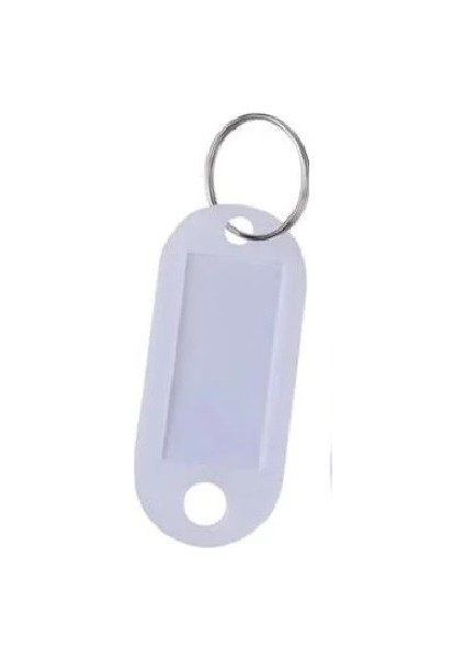 Beyaz Renk 10'lu Set Plastik Anahtarlık
