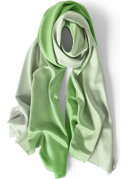 Açık Yeşil Mint Degrade Ipek Şal modelleri