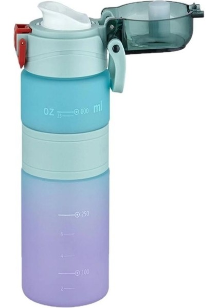 -Çift Renkli Pipetsiz Matara 600 ml