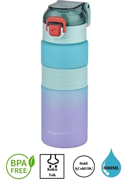 -Çift Renkli Pipetsiz Matara 600 ml