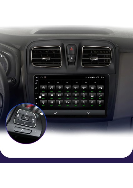 Renault Symbol 2013-2020 Android Multimedya Carplay 9 Inc Hd IPS Ekran 4gb Ram /64GB Kamera Hediyeli