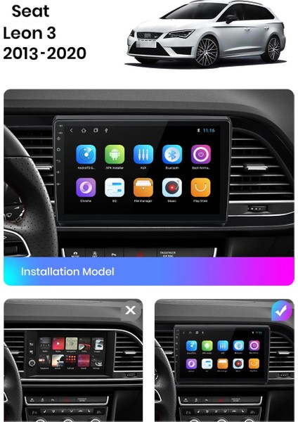 Seat Leon 2013-2020 Android Multimedya 9 Inc Hd IPS Ekran 4/64GB Kamera Hediyeli fiyatları