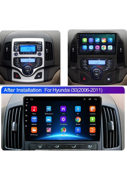 Hyundai I30 2006-2011 Android Multimedya Carplay Dijital Kılima 9 Inc Hd IPS 4/64GB Kamera Hediyeli