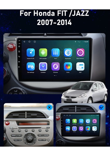 Honda Jazz 2008 -2014 Android Multimedya 10 Inc Hd IPS Ekran 4GB/64GB Kamera Hediyeli modelleri