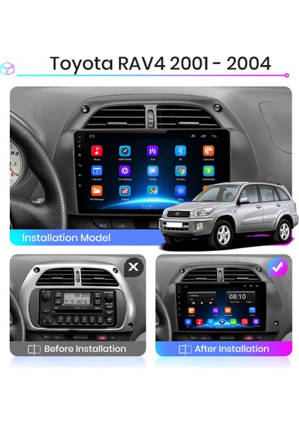 Toyota Rav 4 2001-2004 Android Multimedya Carplayli 9 Inc Hd IPS Ekran 4GB/64GB Kamera Hediyeli
