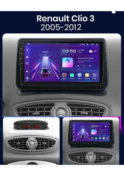 Renault Clio 3 Android Multimedya Carplayli 9 Inc Hd IPS Ekran 4GB/64GB Kamera Hediyeli fiyatları
