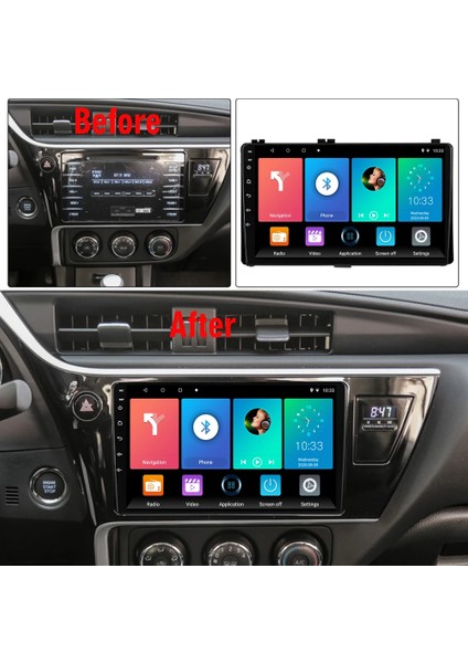 Toyota Corolla Auris 2017-2018 Android Multimedya Carplay 9 Inc Hd IPS 4GB/64GB Kamera Hediye