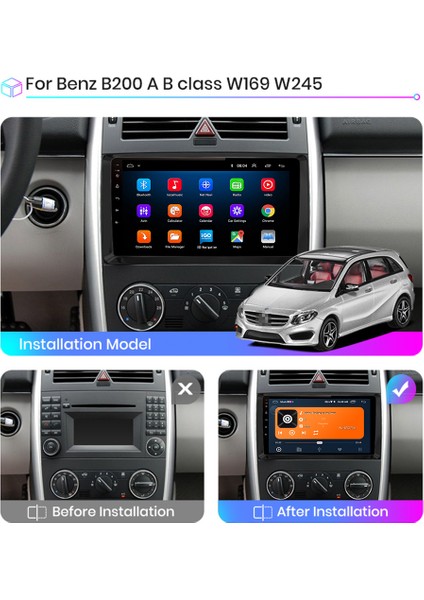 Mercedes Sprinter Crafter Vito 9inc IPS Android Multimedya Carplay 4GB/64GB Android Kamera Hediye
