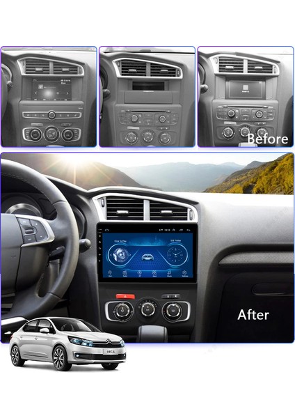 Citroen C4 Android Multimedya 10 Inc Hd IPS Ekran 4gb Ram /64GB Kamera Hediyeli