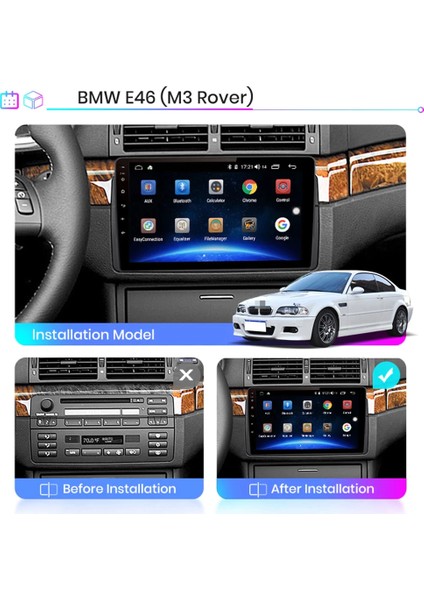Bmw E46 Multimedya Carplay 9 Inc Hd IPS Ekran 4GB/64GB Android 12 Park Kamerası Hediyeli indirimleri