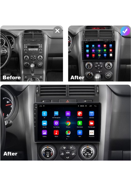 Suziki Grand Vitara 2005-2014 Android Multimedya Carplay 9 Inc Hd IPS Ekran 4GB/64GB Kamera Hediyeli modelleri