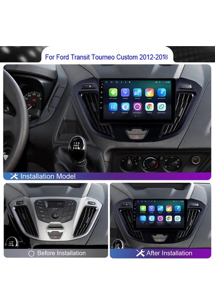Ford Transit Custom 2012-2018 Android Multimedya Carplay 9 Inc Hd IPS Ekran 4GB/64GB Kamera Hediyeli