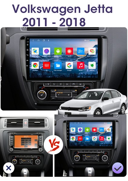 Volkswagen Jetta Multimedya 10 Inc Hd IPS Ekran 4GB/64GB Android 12 Sürüm Park Kamerası Hediyeli fiyatları