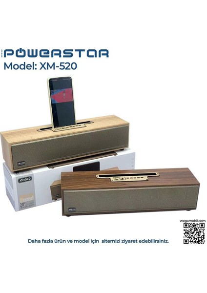 Müzik Kutusu Powerstar XM-520 Bluetooth - USB - Hafıza Kartı