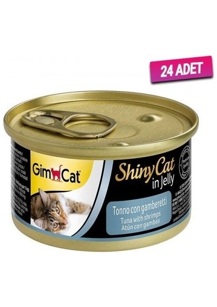 24 Adet - Gimcat Shinycat Tuna Balıklı Karidesli 70GR