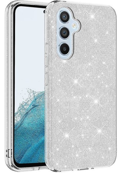 Samsung Galaxy A14 ile Uyumlu Luxury Simli Taşlı Parlak Silikon Tam Koruma Kadın Telefon Kılıfı Kapak