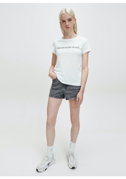 Calvin Klein Kadın Institutional Logo Slim T-Shirt