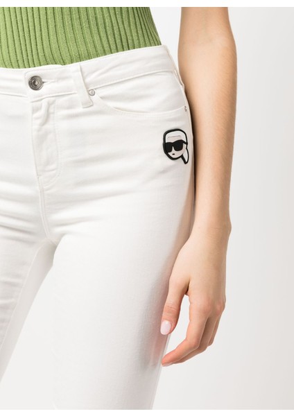 Yüksek Bel Normal Beyaz Kadın Denim Pantolon 230W1110 fırsatları