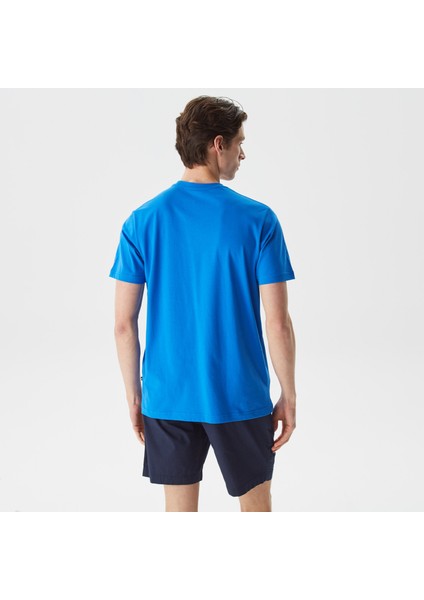 Nautıca Erkek Mavi Desenli Standart Fıt Kısa Kollu T-Shirt V35508T.4SJ